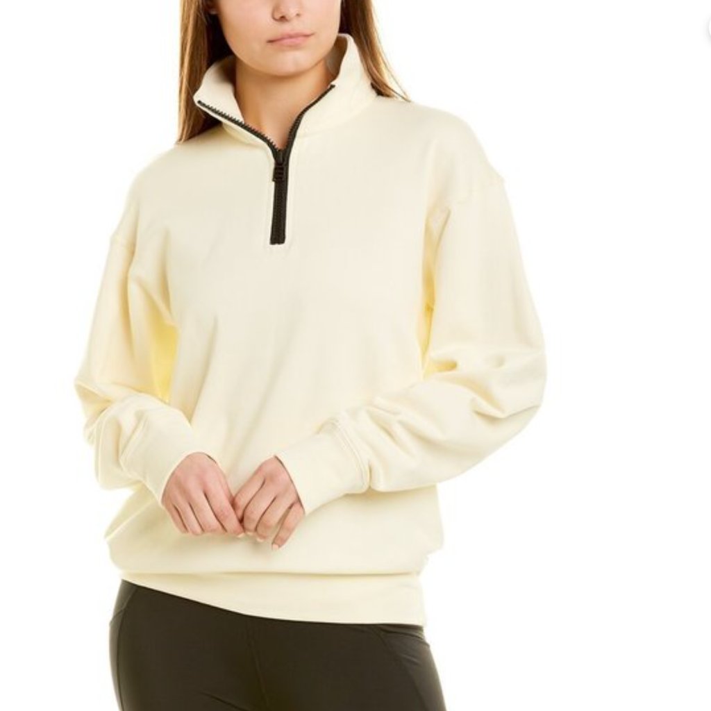 Solid & Striped 1/4 Zip Pullover Cream